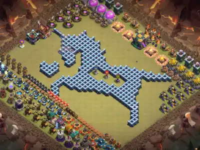 Layout TH14 Funny Rabbit Clash of Clans Base for CoC Copy Link