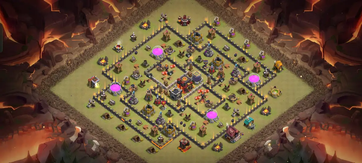 TH10 War Base Anti 2 Star Layout for Clash of Clans