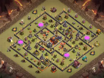 Layout TH10 War Base Anti 2 Star Layout for Clash of Clans