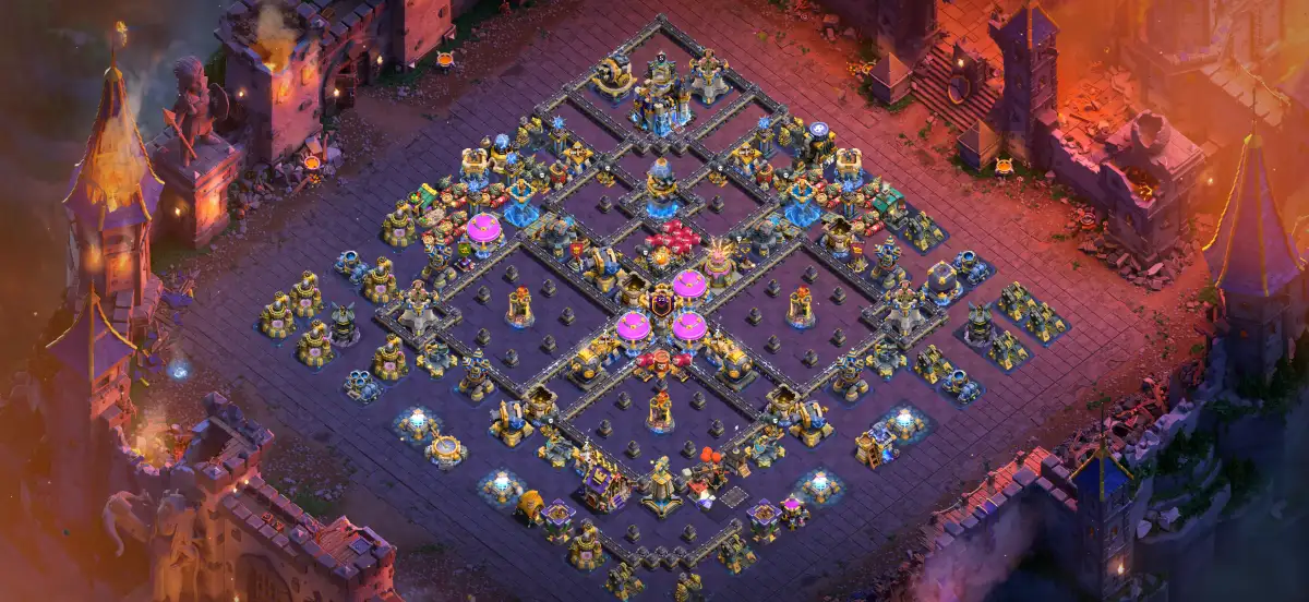 TH18 War Base Layout Anti 2 Star Ring Style Copy Link