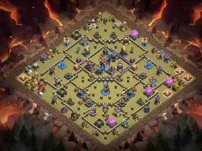 Layout TH18 War Base Layout for Clash of Clans Anti 2 Star