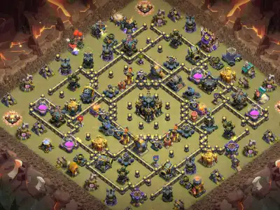 Layout TH17 War Base with Ring Core and Anti 2 Star Pathing