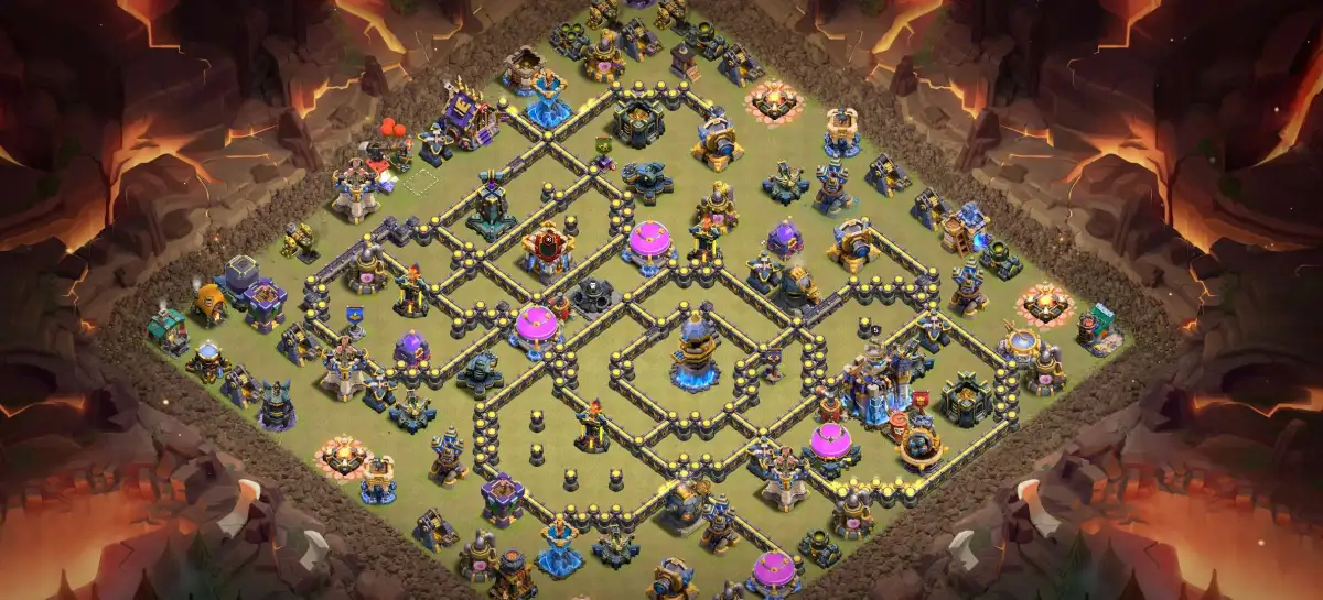 TH18 War Base Anti 2 Star Ring Layout with Copy Link
