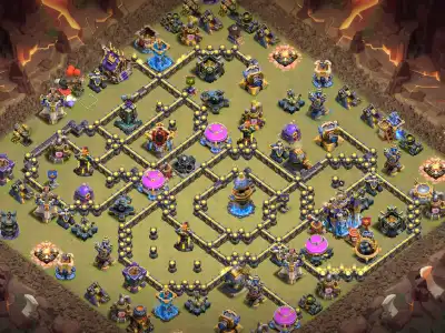 Layout TH18 War Base Anti 2 Star Ring Layout with Copy Link