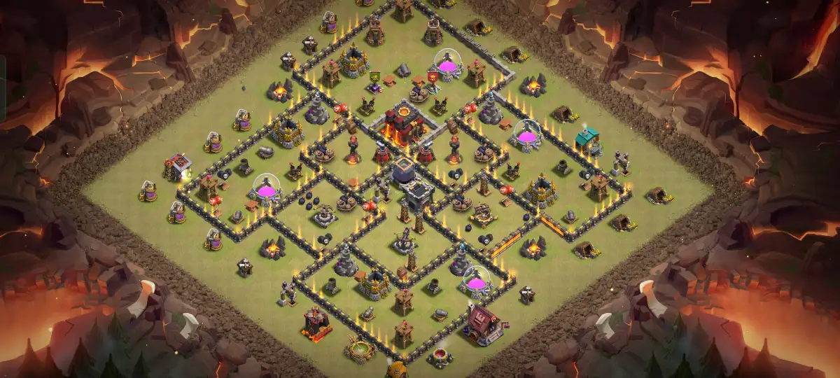 TH10 War Base Anti 2 Star Layout for Clash of Clans
