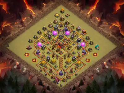 Layout TH10 War Base Copy Link | Anti 3 Star Ring Layout