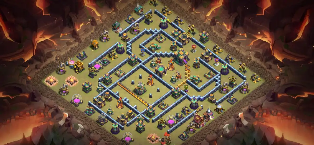 TH14 War Base Anti 3 Star Anti Air Layout Copy Link