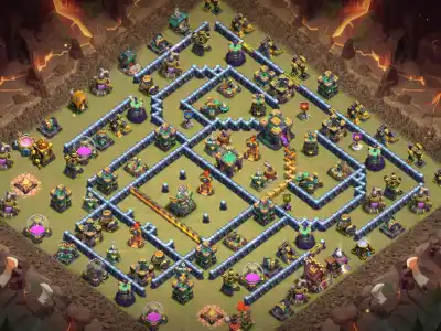Layout TH14 War Base Anti 3 Star Anti Air Layout Copy Link