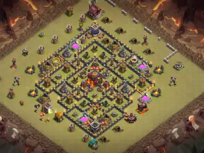 Layout TH10 Hybrid Base for Clash of Clans | Strong War Badr Ring