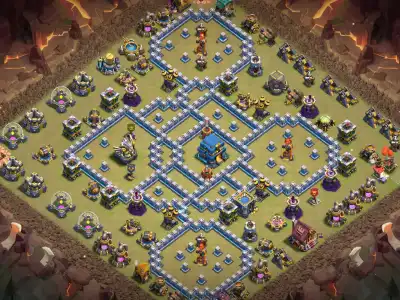 Layout TH12 War Base for COC with Anti 3 Star Diamond Ring