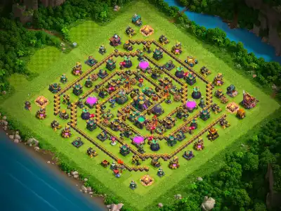 Layout TH14 Farming Base Anti 3 Star Layout for Clash of Clans