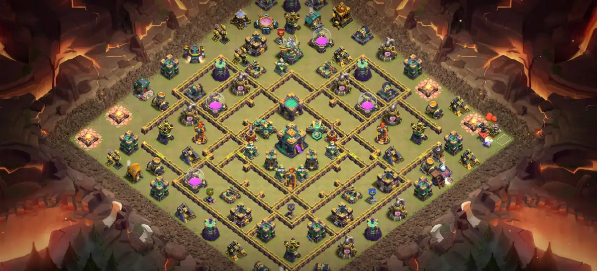 TH14 War Base for Clash of Clans with Copy Link