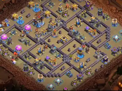 Layout TH18 War Badr Anti 3 Star Base for CoC Copy Link
