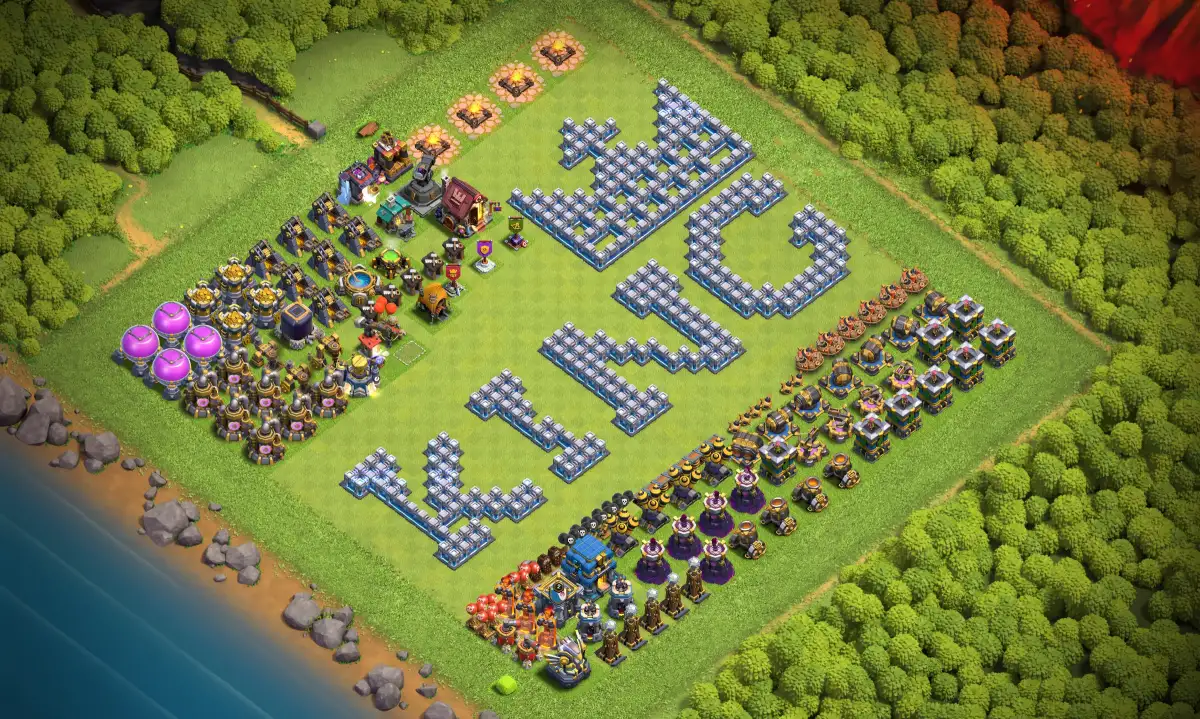 TH12 Troll Base Layout with Large BT21 Pixel Art