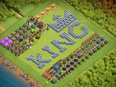 Layout TH12 Troll Base Layout with Large BT21 Pixel Art