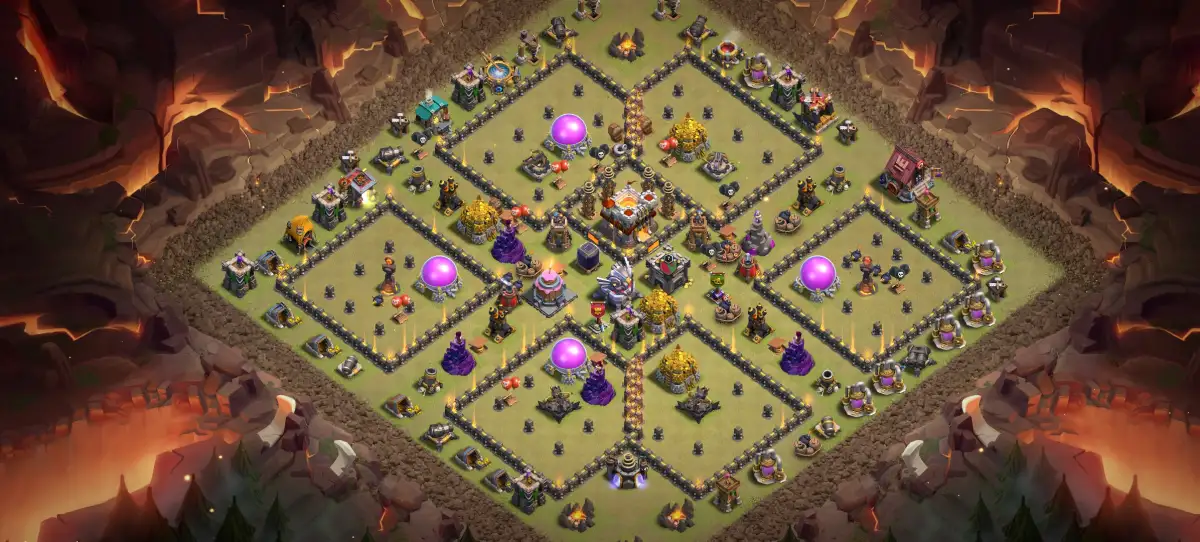 TH11 War Base Layout Anti 3 Star Ring Style Copy Link