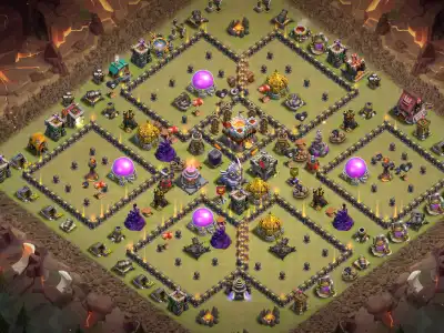 Layout TH11 War Base Layout Anti 3 Star Ring Style Copy Link