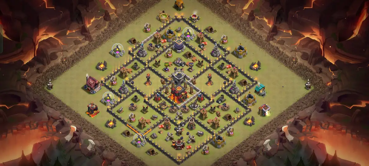 TH10 War Base Anti Air Dragon Layout with Copy Link