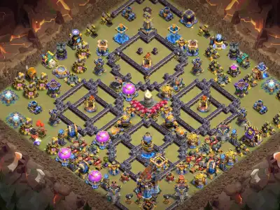 Layout TH18 War Base Anti 2 Star Ring Layout for Legend League