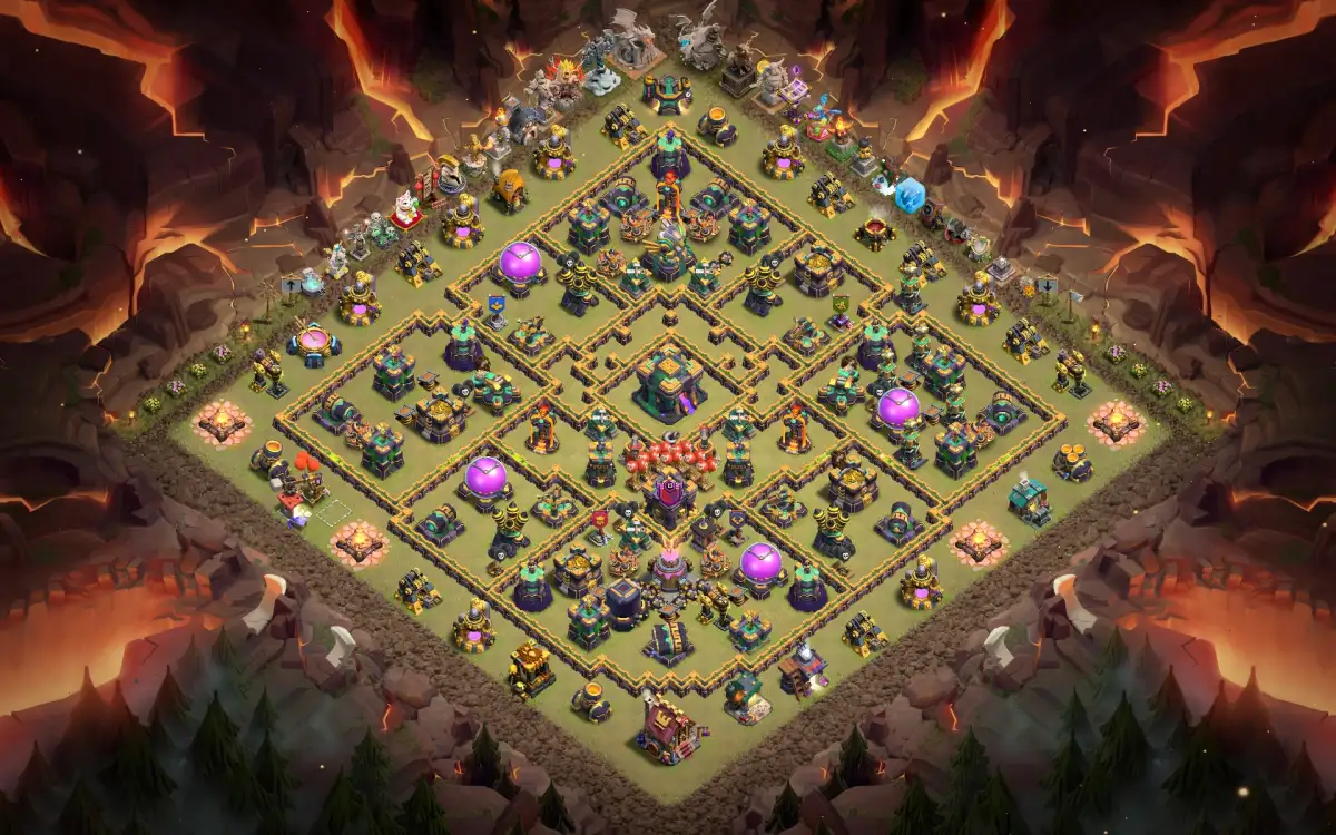 TH14 War Base with Split Core Anti 3 Star Design