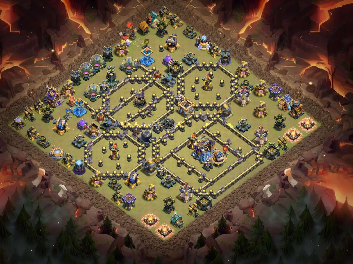 TH18 War Base for Clash of Clans Anti 2 Star Copy Link