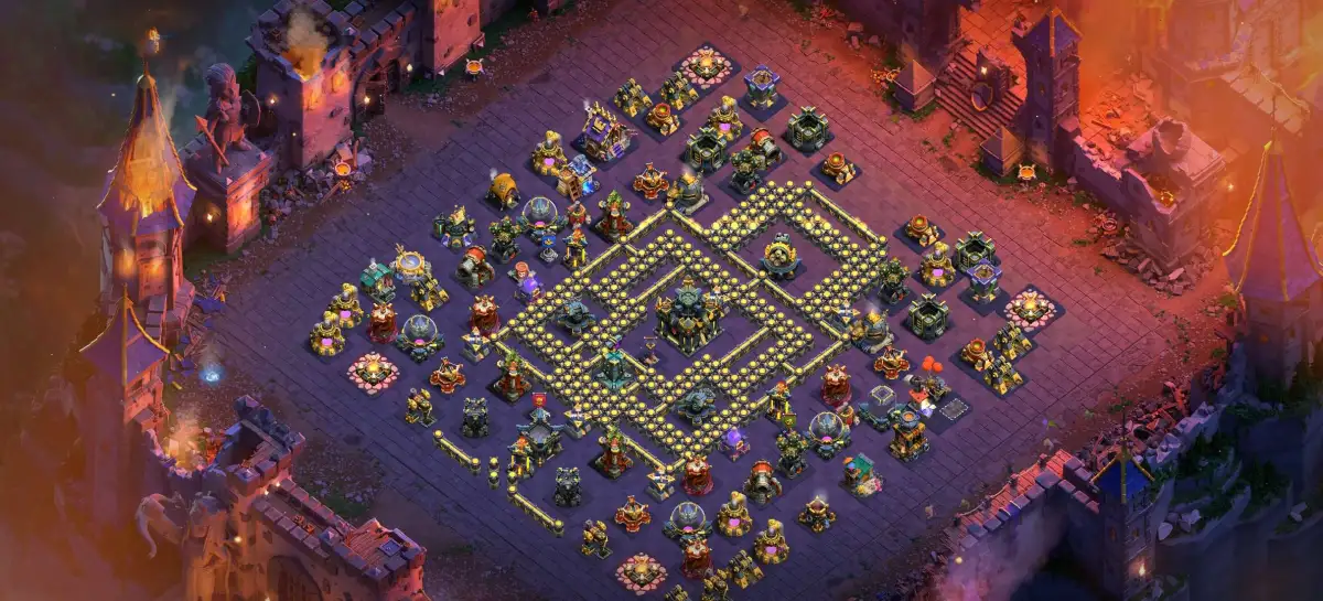 TH17 War Base with Ring Core | Anti 2 Star Copy Link