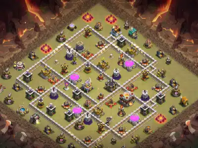 Layout TH11 War Base for Clash of Clans with Offset Town Hall