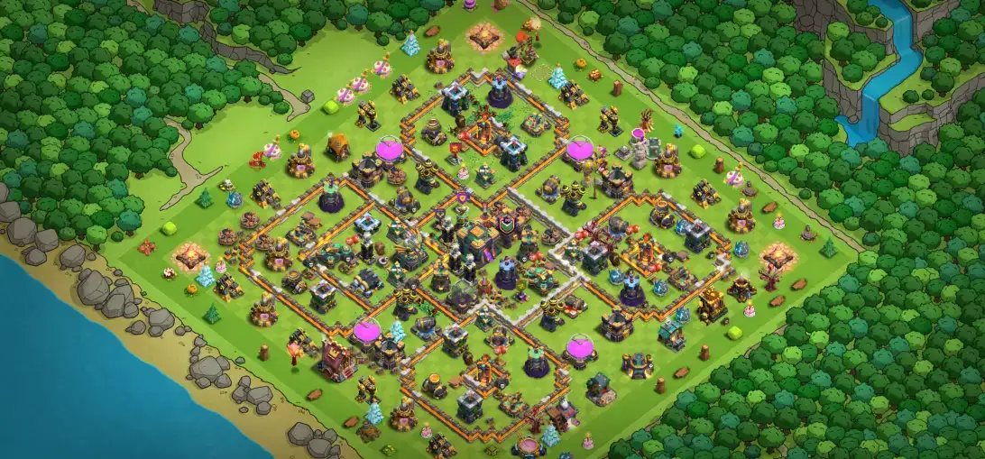 Best TH14 Defense Coc Layout | Hybrid Town Hall 14