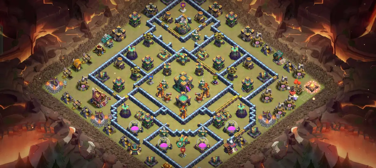 TH14 War Base for Clash of Clans with Strong Town Hall Hold