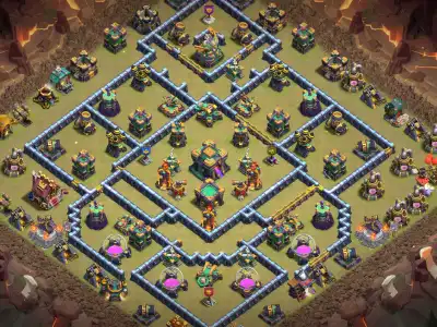 Layout TH14 War Base for Clash of Clans with Strong Town Hall Hold