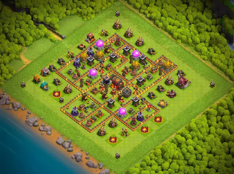 TH10 Defense Base Layout for Clash of Clans Copy Link