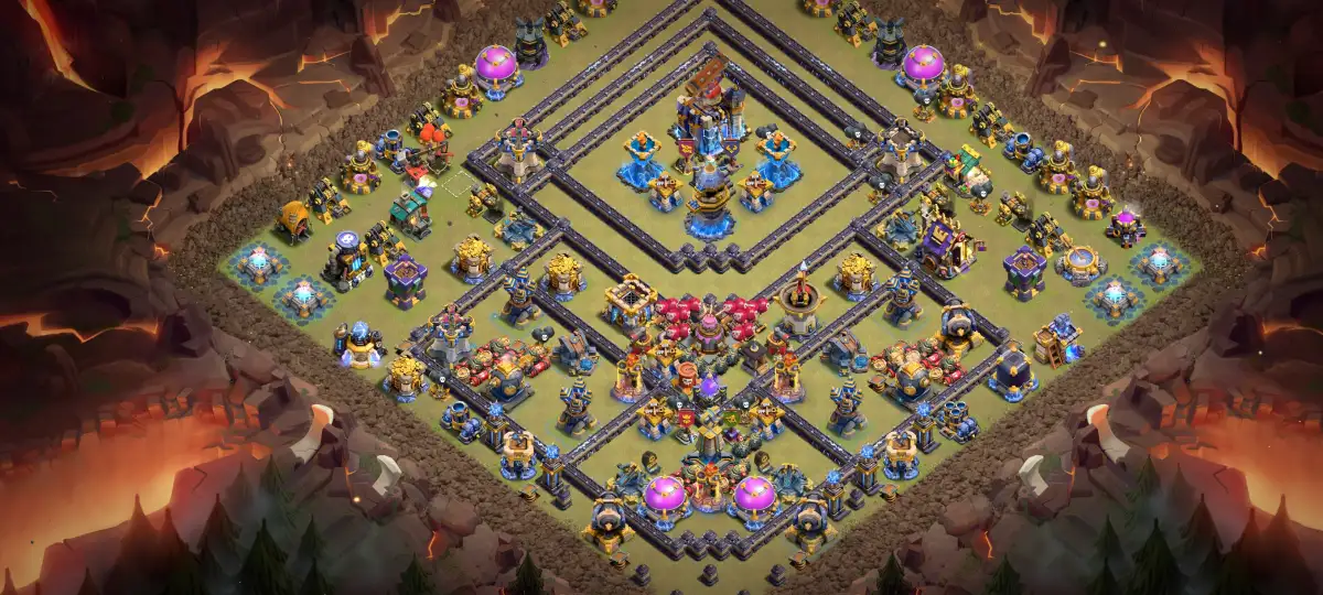 TH18 War Base with Isolated Town Hall Core