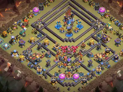 Layout TH18 War Base with Isolated Town Hall Core