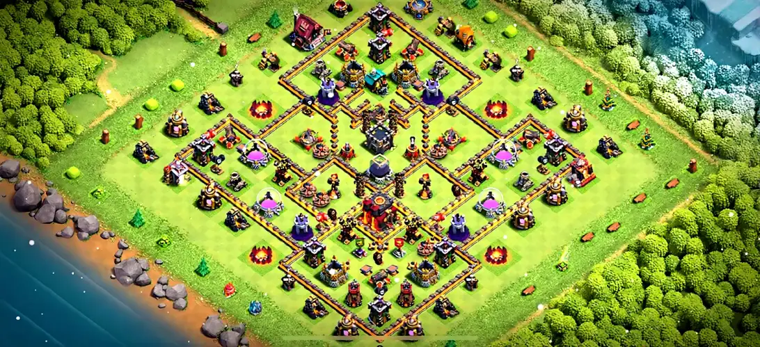 Layout Top TH10 Defense Coc Layout | Legend League Pro legend