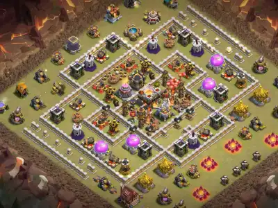 Layout TH11 War Base Anti 2 Star Layout | Clash of Clans