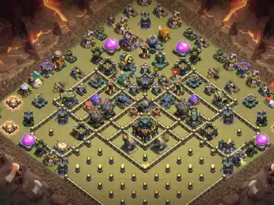 Layout TH17 War Base Copy Link Anti 2 Star Ring Style Layout