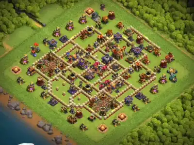 Layout TH16 Hybrid COC Base Layout with Tough Core Defense