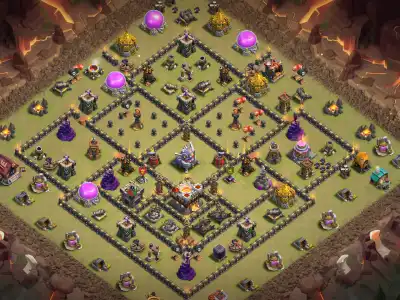 Layout TH11 Defense Base for COC with Anti Air Rings
