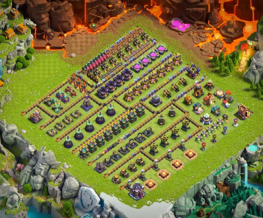 TH15 Farming coc base layout with Rows