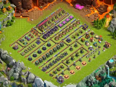 Layout TH15 Farming coc base layout with Rows
