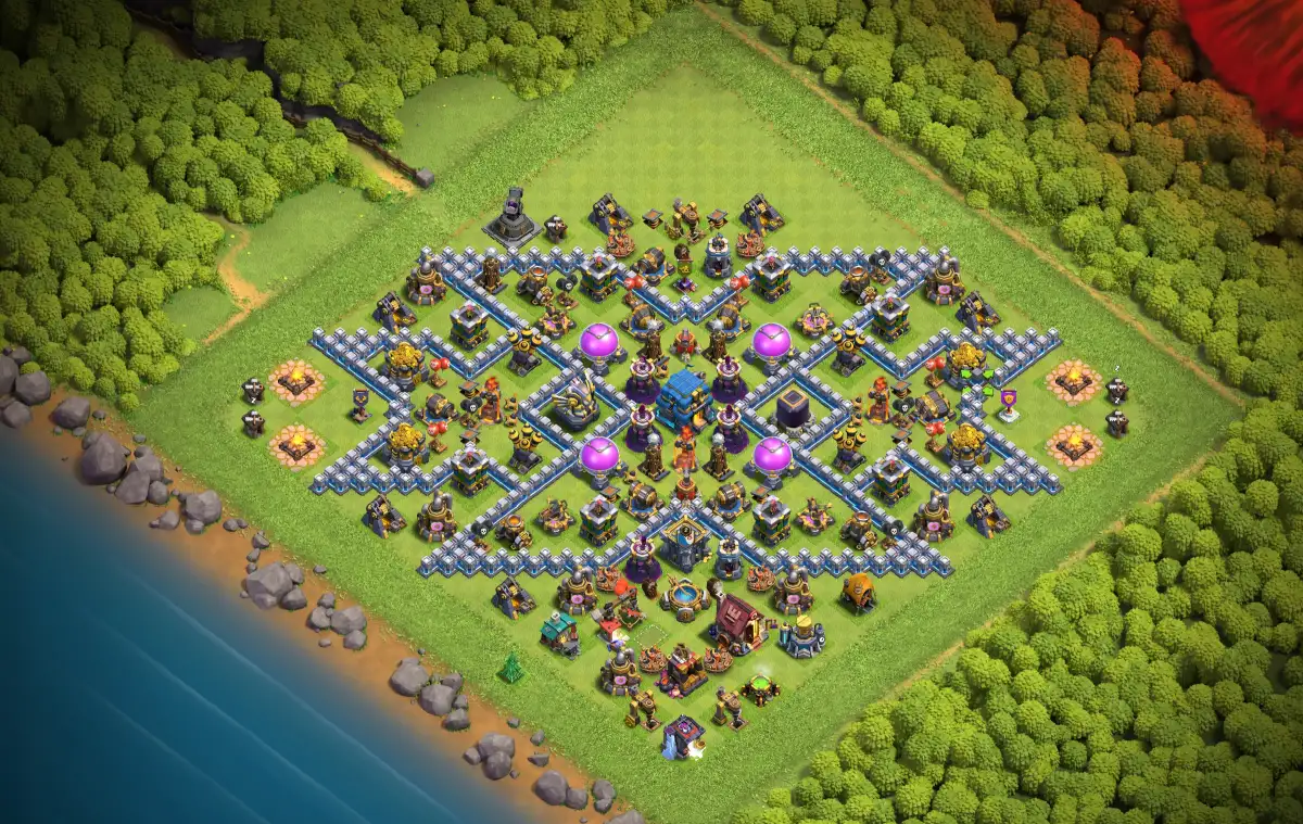 TH12 Hybrid Base with Central Town Hall Core
