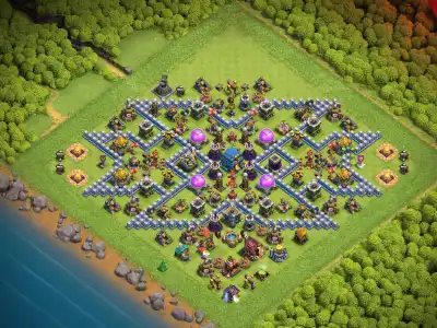 Layout TH12 Hybrid Base with Central Town Hall Core