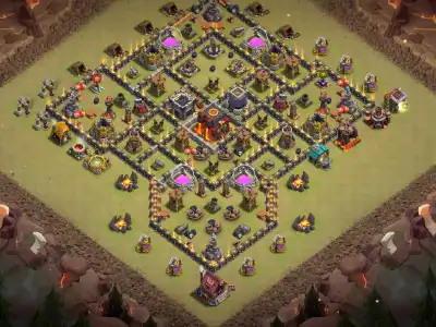 Layout TH10 War Base Anti 3 Star Layout for Clash of Clans