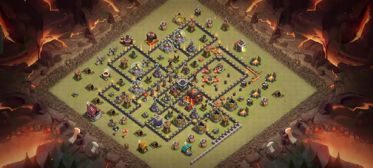 TH10 Anti Air War Base Layout | Solid Dragon Defense