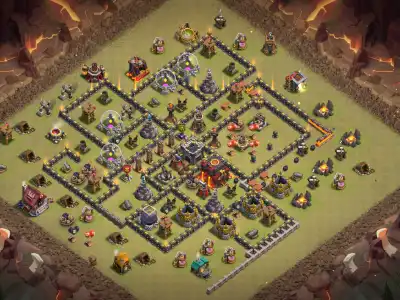 Layout TH10 Anti Air War Base Layout | Solid Dragon Defense