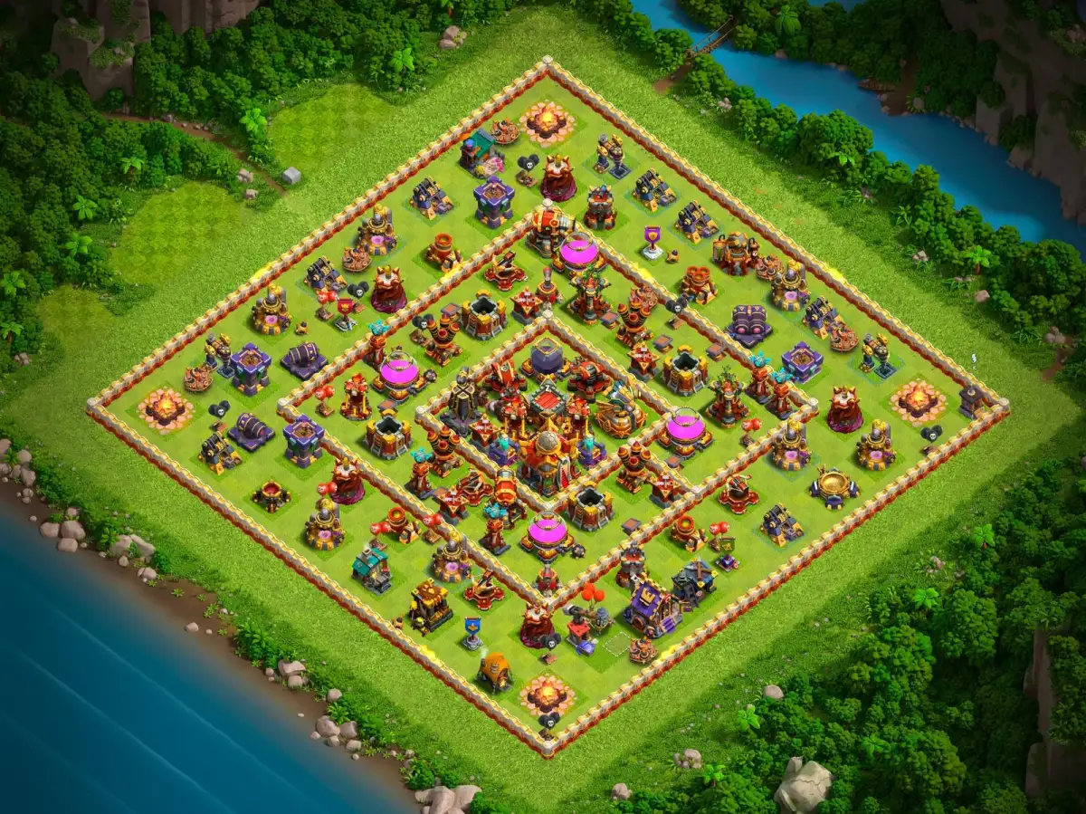 TH16 Anti 2 Star War Base Layout for Clash of Clans