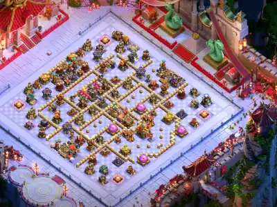 Layout TH16 Defense Base for Clash of Clans with Strong Core Pathing