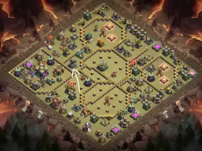 Layout TH14 War Base for Clash of Clans Anti 3 Star Copy Link