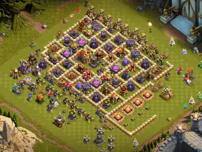 Layout TH16 War Base Anti 3 Star Layout for Clash of Clans
