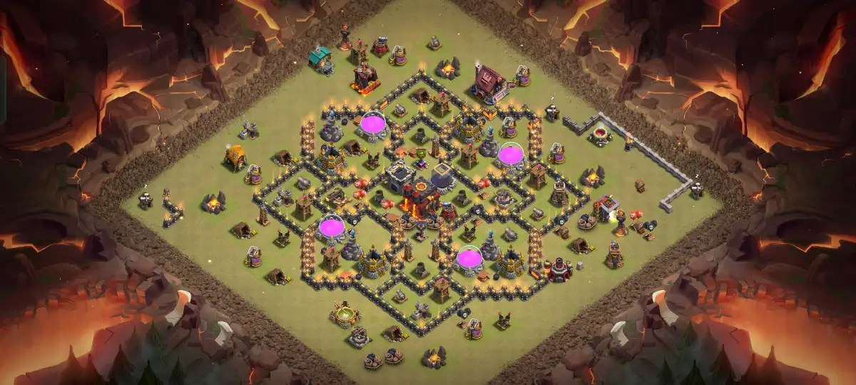 TH10 War Base Anti 2 Star Layout With Tough Core Pathing